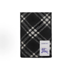 Burberry Men Wool Knit Scarf, Check Plaid Pattern, Black/White